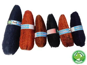 Natural Loufah/Chubrah Body Scrubber with multiple colour –Ridge Ground Fiber Organic, Skin Friendly, Light Weight, Chemical free, Eco Friendly for Bathing, Men, Women (3-4 cm, Pack of 6)
