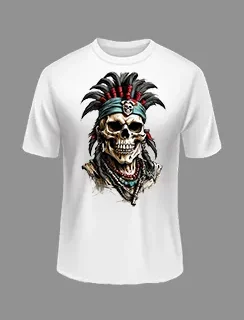 M size skull White color Polyster Tshirt