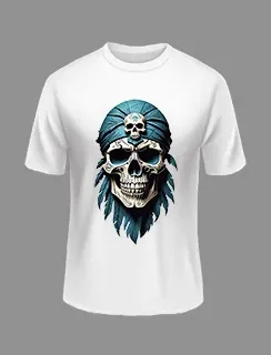 M size Skull White color Polyster Tshirt
