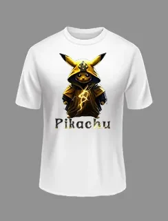 M size PIKACHU White color Polyster Tshirt