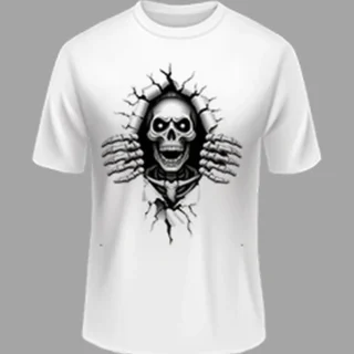 M size Skull White color Polyster Tshirt