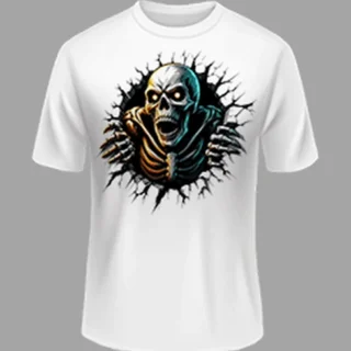 M size Skull White color Polyster Tshirt