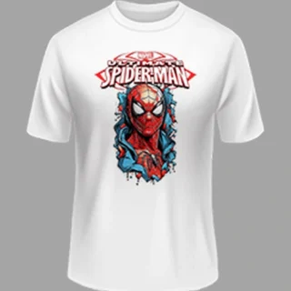 M size Spiderman  White color Polyster Tshirt