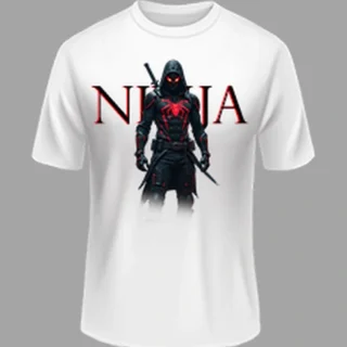 M size Ninja  White color Polyster Tshirt