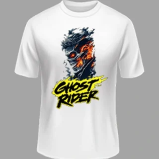 M size gost rider White color Polyster Tshirt