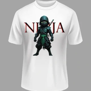 M size ninja White color Polyster Tshirt
