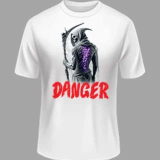 M size Denger White color Polyster Tshirt