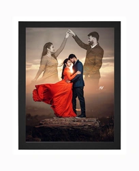 A4 PVC Wooden Look Photo Frame – Premium Wall & Table Display | Margram Store-Black color