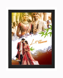 A4 PVC Wooden Look Photo Frame – Premium Wall & Table Display | Margram Store- Black color(without print)