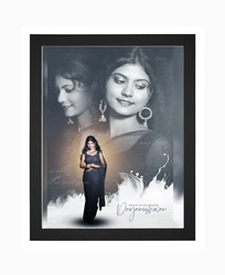 A4 PVC Wooden Look Photo Frame – Premium Wall & Table Display | Margram Store- Black color(without print) half inch thickness