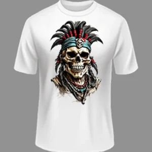 WHITE SKULL PRINTED TSHIRT -PREMIUM POLYSTER TSHIRT
