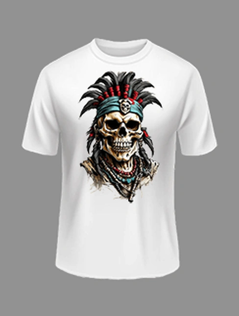 WHITE SKULL PRINTED TSHIRT -PREMIUM POLYSTER TSHIRT