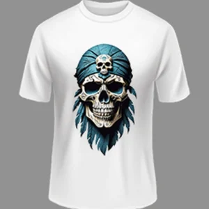 White Skull Printed T-Shirt – Premium polyster | Unisex | Casual Streetwear