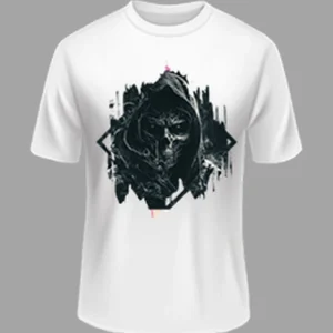 High Quality -Horror Printed Polyester Tshirt – White Color | Margramstore-M size